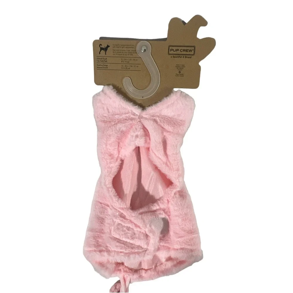 Pink Pig Dog Costume Size Small XS Cute Pink Pig Pet Warm Hoodie Clothes Play